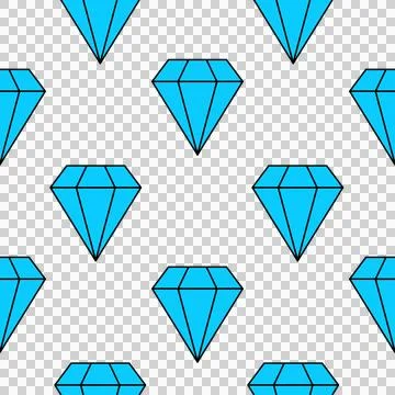 Diamond, seamless cartoon style pattern Stock Illustration