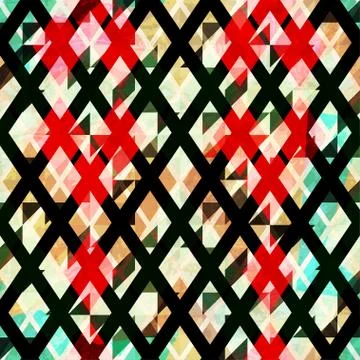 Diamond seamless pattern with grunge effect Illustrazione stock