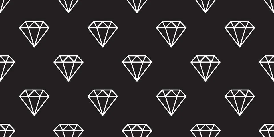 Diamond seamless pattern vector gem isolated jewelry icon Stock Illustration