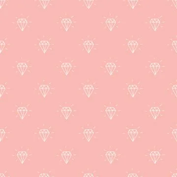 Diamond seamless pattern vector illustration. Hand drawn sketched doodle diam 스톡 일러스트