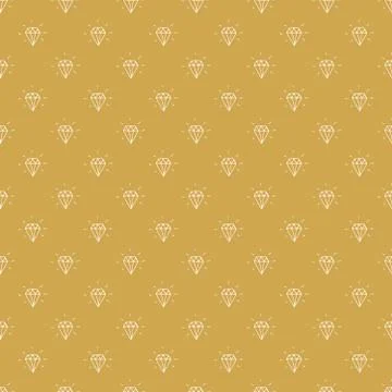 Diamond seamless pattern vector illustration. Hand drawn sketched doodle diam Illustrazione stock