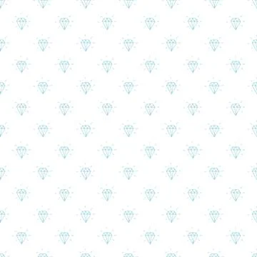 Diamond seamless pattern vector illustration. Hand drawn sketched doodle diam Stock Illustration