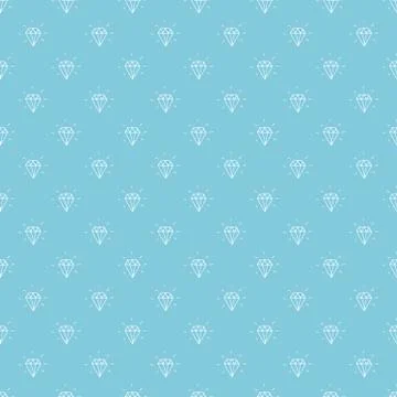 Diamond seamless pattern vector illustration. Hand drawn sketched doodle diam Illustrazione stock