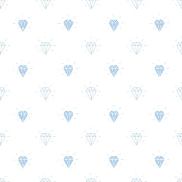 Diamond seamless pattern vector illustration. Hand drawn sketched doodle diam Stock Illustration