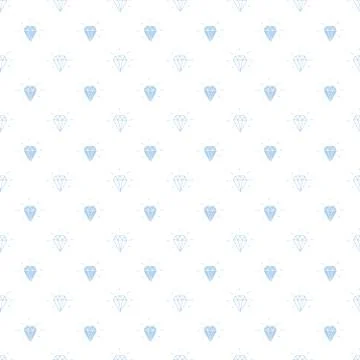 Diamond seamless pattern vector illustration. Hand drawn sketched doodle diam Illustrazione stock