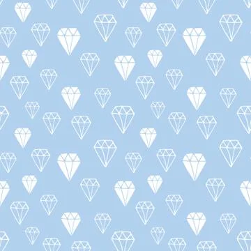 Diamond seamless pattern vector illustration. Hand drawn sketched doodle diam 스톡 일러스트