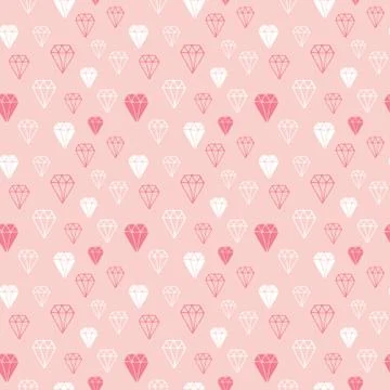 Diamond seamless pattern vector illustration. Hand drawn sketched doodle diam Illustrazione stock