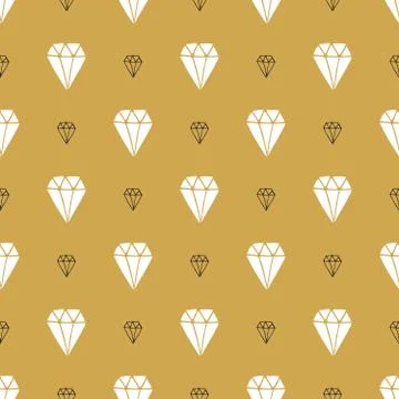 Diamond seamless pattern vector illustration. Hand drawn sketched doodle diam Illustrazione stock