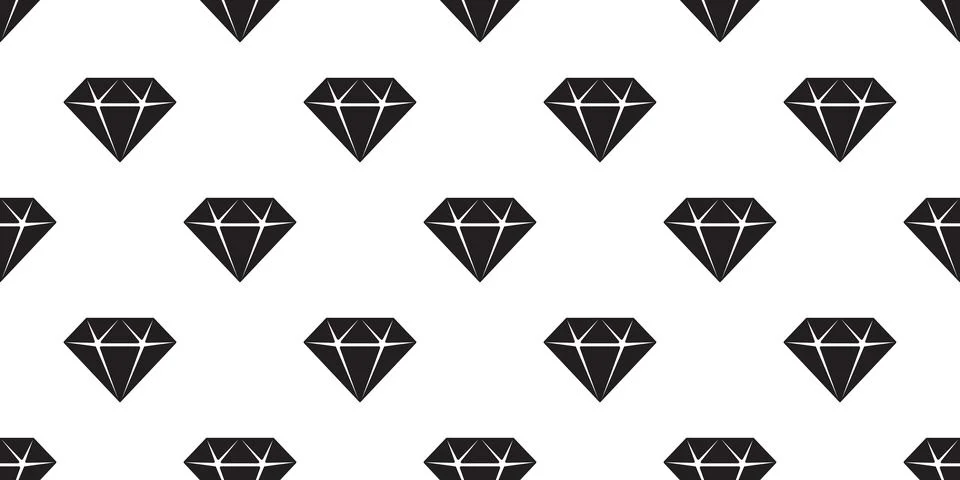 Diamond seamless pattern vector isolated jewelry gem wallpaper background イラスト素材