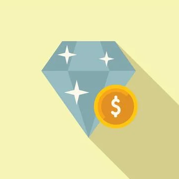 Diamond service support icon flat vector. Collateral credit Illustrazione stock