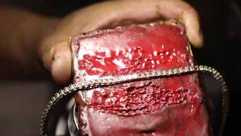 Diamond Setting Brushing Video stock 209742121