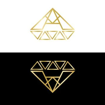 Diamond shape clean and modern design combined with gold color Illustrazione stock