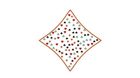 Diamond shape filled with a repeating pattern of all four playing card suits Illustrazione stock