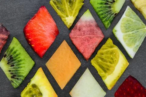 Diamond shape fruit puzzle Foto stock