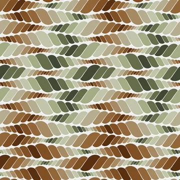 Diamond shape geometric horizontal stripes in green and brown. Vector pattern. Stock Illustration