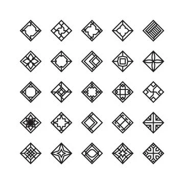 Diamond shape , geometric vector icon , ornament Stock Illustration