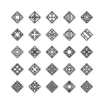 Diamond shape , geometric vector icon , ornament Stock Illustration