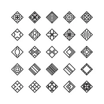 Diamond shape , geometric vector icon , ornament Stock Illustration