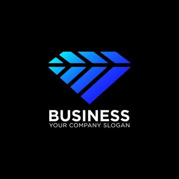 Diamond shape iconic minimalist logo design in blue color for your branding 스톡 일러스트