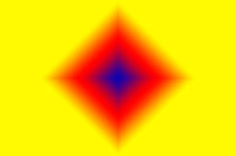 Diamond shape yellow, red and blue multicolored abstract Stock Illustration