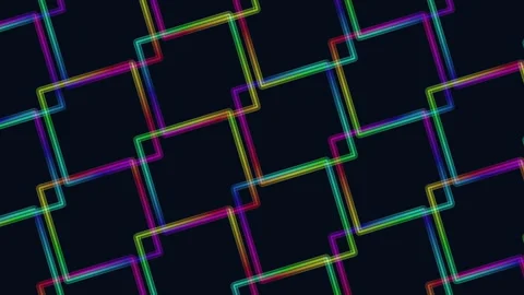 Diamond-shaped colorful lines pattern on black background Stock Footage 316797383