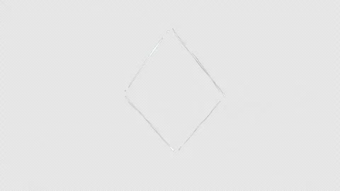 Diamond-shaped drawing of white strokes on a black background. Video stock 313693448