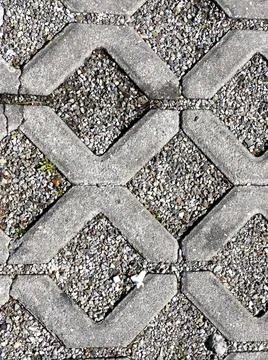 Diamond-shaped interlocking floor self-locking with gravel 스톡 사진