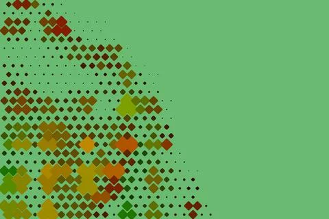 Diamond-shaped polygonal elements on a green background. Stock Illustration