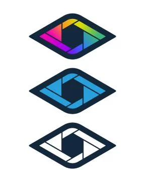 Diamond shaped shutter icons Stock Illustration