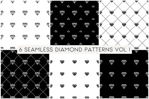 Diamond Shapes Pattern Collection Stock Illustration