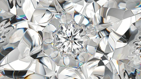 Diamond shine macro rotate seamless loop with kaleidoscope effect Stock Footage 102307613