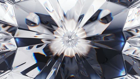Diamond shine macro rotate seamless loop with kaleidoscope effect Stock Footage 129892457
