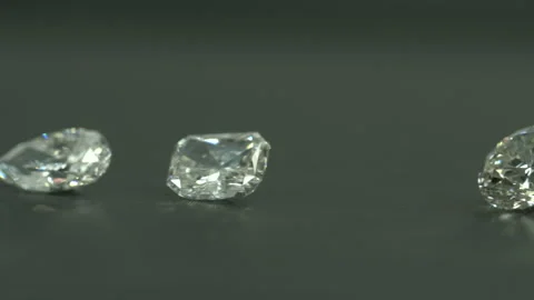 Diamond shine on the table black background. 1 carat diamond. Stock Footage 139633992