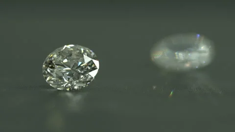 Diamond shine on the table black background. 1 carat diamond. Stock Footage 139652180