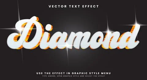 Diamond shiny style editable text effect Stock Illustration