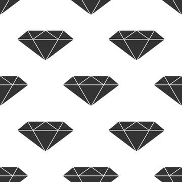 Diamond sign icon seamless pattern on white background. Jewelry symbol. Gem Illustrazione stock