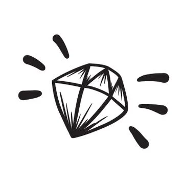 Diamond silhouette vector hand drawn Stock Illustration