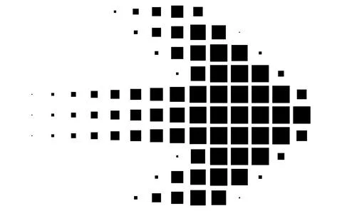 Diamond soft gradient halftone arrow, Rhombus fading dot pointer icon, Abstra Stock Illustration