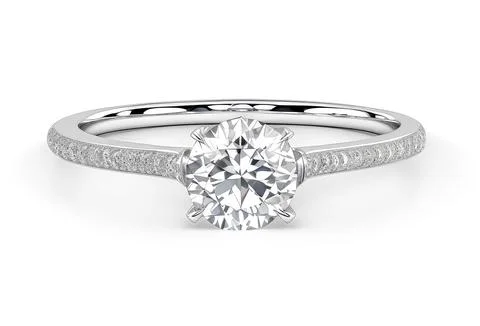 Diamond solitaire engagement wedding ring isolated on white. Wedding diamond  Stock Illustration