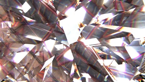 Diamond sparkling texture shimmers in the sun. 3D render. 60 fps. macro rotating Stock Footage 295512342
