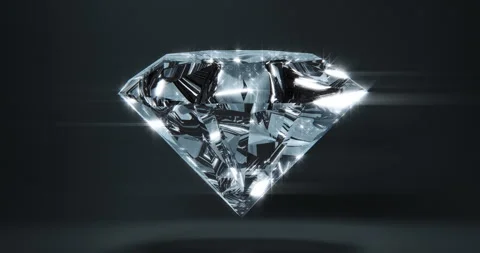 Diamond spinning in a loop against black background Stock Footage 251317685