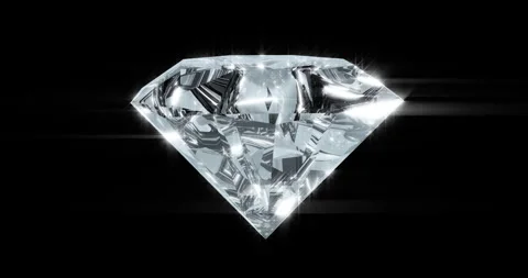 Diamond spinning in a loop with transparent (alpha) background Stock Footage 251318375