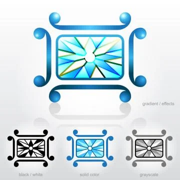 Diamond in a square frame Stock Illustration