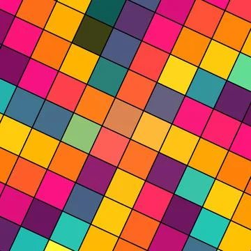 Diamond square shaped abstract mosaic tiles pattern with Diagonal symmetrical re Illustrazione stock