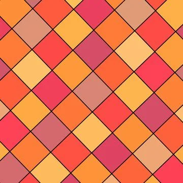 Diamond square shaped abstract mosaic tiles pattern with Diagonal symmetrical Stock Illustration