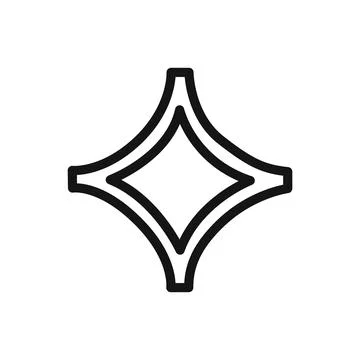 Diamond star icon linear vector graphics sign Stock-Illustration