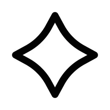 Diamond star linear logo mark in black and white Stock-Illustration