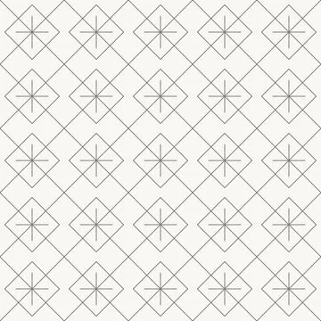 Diamond star tile pattern, seamless pattern in line design. diamond, star, tile Stock Illustration