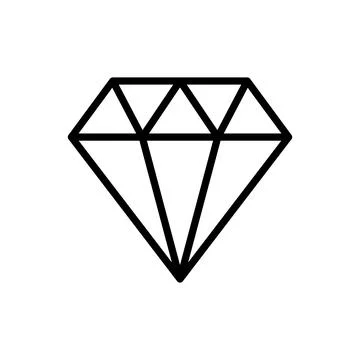 Diamond, stone icon. Simple line, outline vector elements of hipster style icons Ilustración de archivo