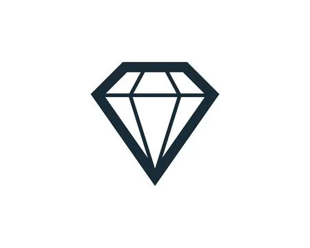 Diamond Stone Icon Vector Logo Template Illustration Design Stock Illustration